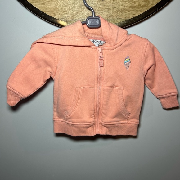 George Kids Coral Hoodie with Ice Cream Design - Picture 2 of 6